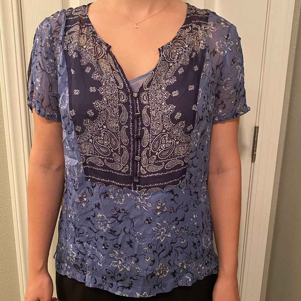Paisley Blue Blouse by Lucky Brand